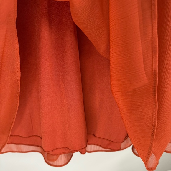 NWT David's Bridal Sienna orange high neck long chiffon dress size 10 - Picture 6 of 15